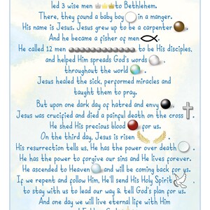 The Story of Jesus Life Story Bracelet, Christian Gift,Religious Jewelry, Christening, Christmas Present image 6