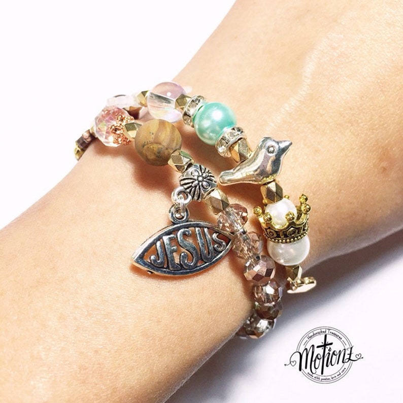The Story of Jesus Life Story Bracelet, Christian Gift,Religious Jewelry, Christening, Christmas Present image 8