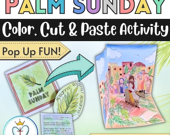 Palm Sunday Craft Jesus On A Donkey To Jerusalem Bible Lesson Coloring Activity Sunday School Holy Week Journey to Easter Digital Download