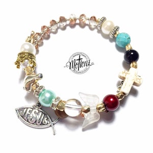 The Story of Jesus Life Story Bracelet, Christian Gift,Religious Jewelry, Christening, Christmas Present image 3