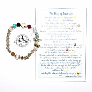 The Story of Jesus Life Story Bracelet, Christian Gift,Religious Jewelry, Christening, Christmas Present image 1
