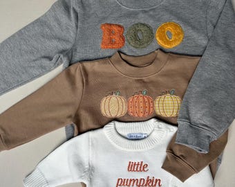 Little Boo Embroidered Crewneck - Halloween - Mama & Mini Matching Moment