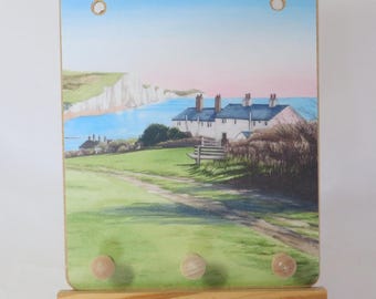 Decorative Peg Hooks, illustrated with Coastguard Cottages and the Seven Sisters