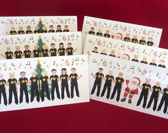 Choir Singers Christmas Cards, Singles or Pack of 6