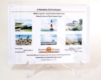 Notelets, Sussex Coast Set, pack of 6