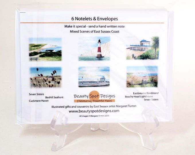 Featured listing image: Notelets, Sussex Coast Set, pack of 6