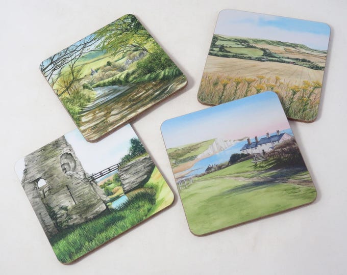 Featured listing image: Countryside Coasters, Pack of 4, Mixed Scenes
