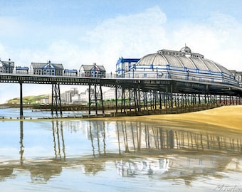 Eastbourne Pier Looking West, signed mounted print