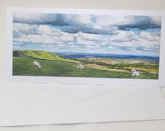 Sheep with a View Greetings Card