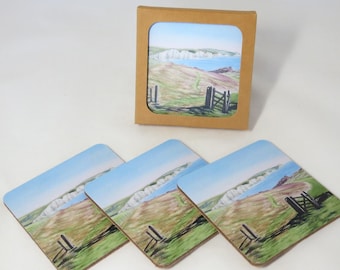 South Coast Coasters, single, pair or box of 4, Seven Sisters