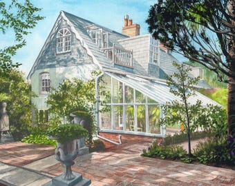 Monk's House Print, mounted and signed by artist