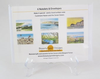 Notelets, Cuckmere Haven & Seven Sisters Set, pack of 6