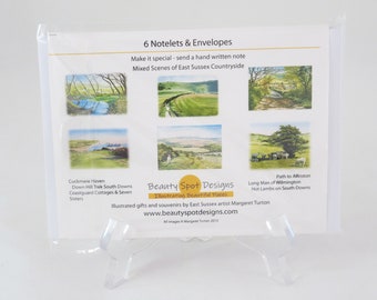 Notelets, Sussex Countryside Set, pack of 6