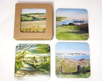 Countryside Coasters, Pack of 4, Mixed Scenes
