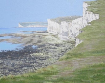 White Cliffs of Sussex, acrylic painting on canvas
