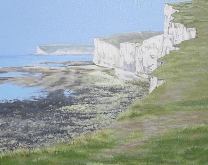 Featured listing image: White Cliffs of Sussex, acrylic painting on canvas