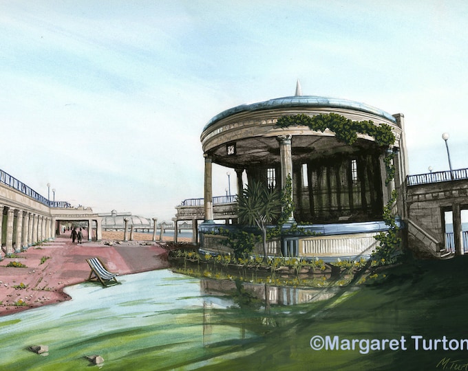 Featured listing image: The Last Deckchair Print, signed by artist