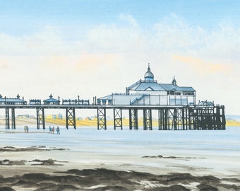 Eastbourne Pier Looking East, mounted print signed