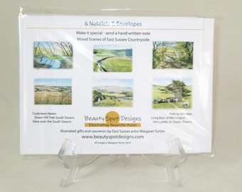 Notelets, Sussex Countryside Set, pack of 6