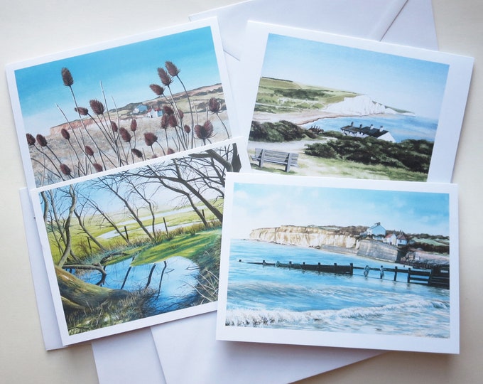 Featured listing image: Cuckmere Haven Blank Cards, Set of 4