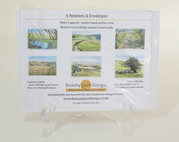 Featured listing image: Notelets, Sussex Countryside Set, pack of 6
