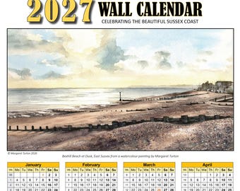 2027 Sussex Coast Wall Calendar: Bexhill Beach or Eastbourne Seafront
