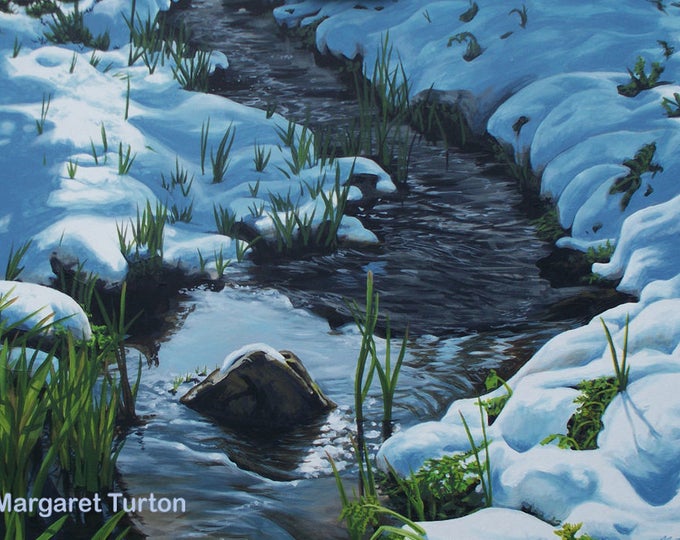 Featured listing image: Shadows Across the Snow, acrylic painting on canvas