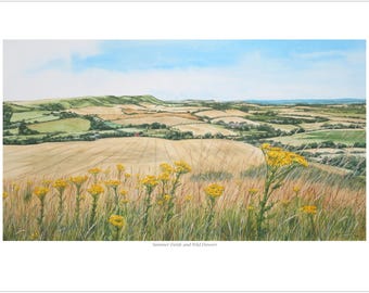Summer Fields and Wild Flowers, signed print