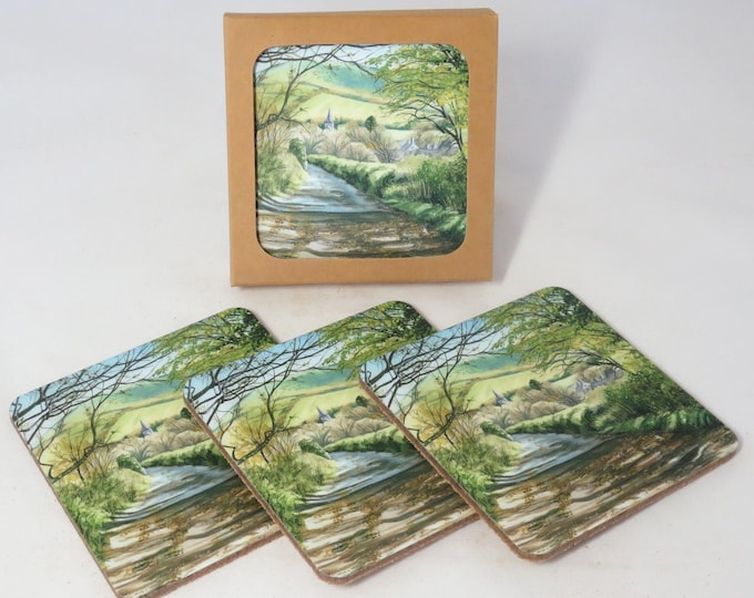 Featured listing image: Country Lane Coasters, single or pack of 4, towards Alfriston