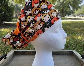 Women’s Scrub Hat | HP | Wizard | Ponytail Scrub Cap | Nurse Surgical Cap | Medical Hair Cover