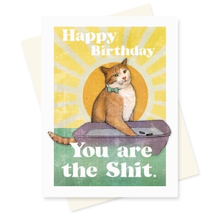 Cartão de aniversário engraçado de gato. Feliz aniversário, você é o máximo. Cartão de aniversário de namorado/namorada de gato. Amantes de gatos, mãe de gato, pai de gato. Gato laranja