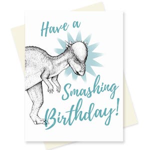 Tarjeta de cumpleaños de dinosaurio - Pachycephalosaurus - tarjeta de cumpleaños divertida - tarjeta de cumpleaños novio - tarjeta de cumpleaños nerd - tarjeta de cumpleaños de la ciencia