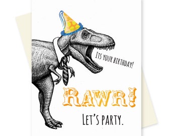 Biglietto Di Compleanno Per Bambino Con Dinosauro T-Rex – Formato A5, Divertente E Colorato