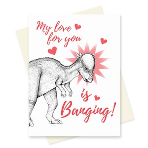 Dinosaurio San Valentín. Tarjeta Pachycephalosaurus. San Valentín de la ciencia nerd. Tarjeta de novio. Aniversario divertido y friki. Tarjeta de amor romántico. Marido.