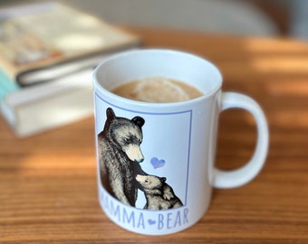 Mamma Bear Mug. Brown Bears Coffee Beverage Cup. Cute, Sweet Mothers Day Gift for Mom. Momma Bear. Country Mama Mug. Birthday gift for Mom.