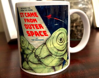 Tardigrade Sci-Fi Vintage Movie Poster Mug. Microbiology Biology Coffee Cup. Science Teacher Scientist Gift. Nerdy Beverage Mug.