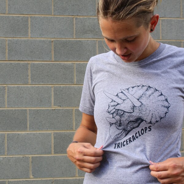 Sale - Unisex Triceratops Dinosaur TShirt - Dinosaur Shirt - Mens Dinosaur Shirt - Womens Dinosaur Shirt - Geeky Shirt - Nerdy Shirt