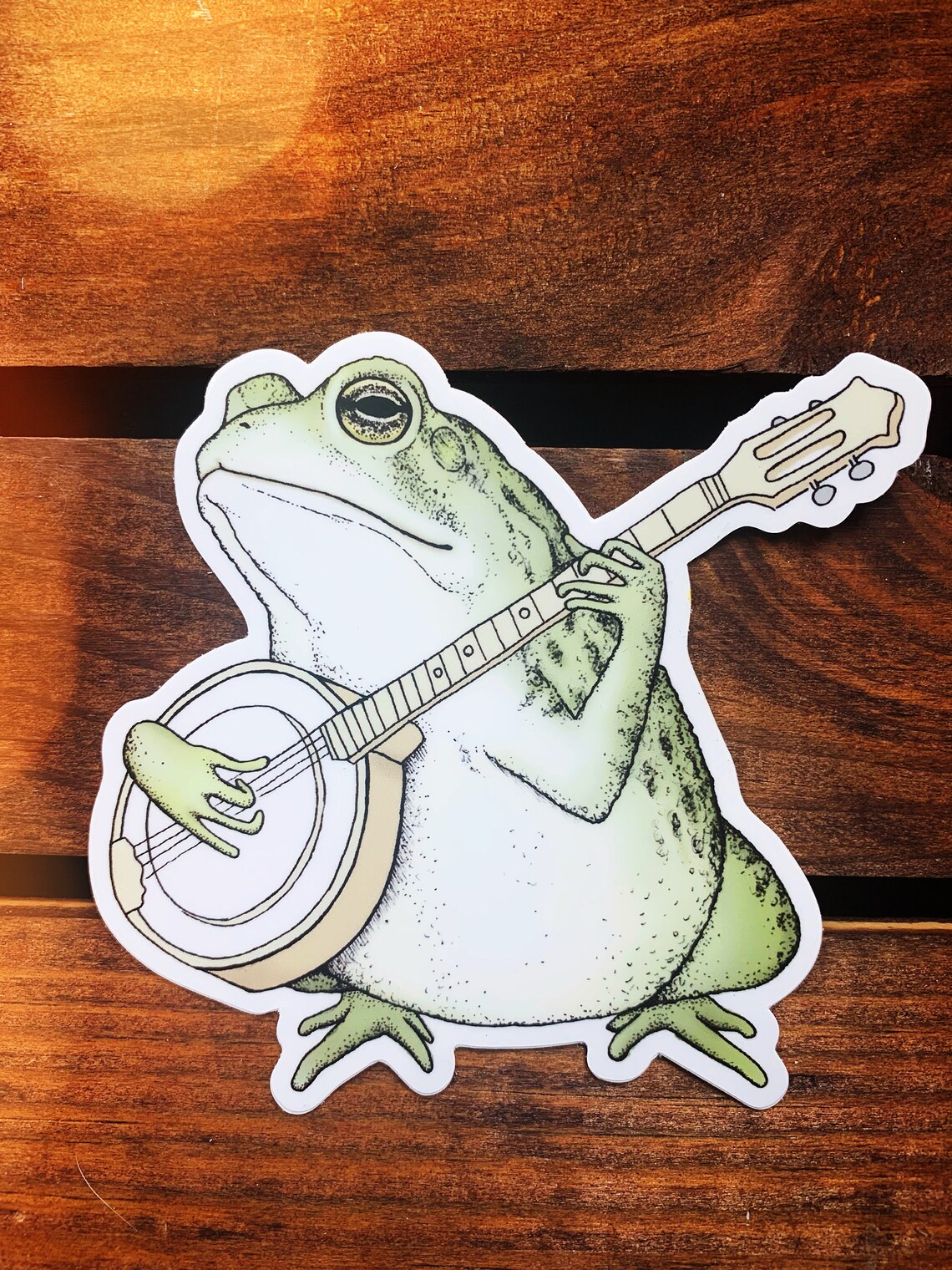 Bluegrass Vinyl Sticker Banjo Frog Bumper Sticker - Etsy