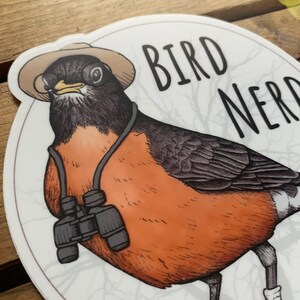 Bird Nerd Vinyl Sticker. Birding Bumper Sticker. Bird Lover Water