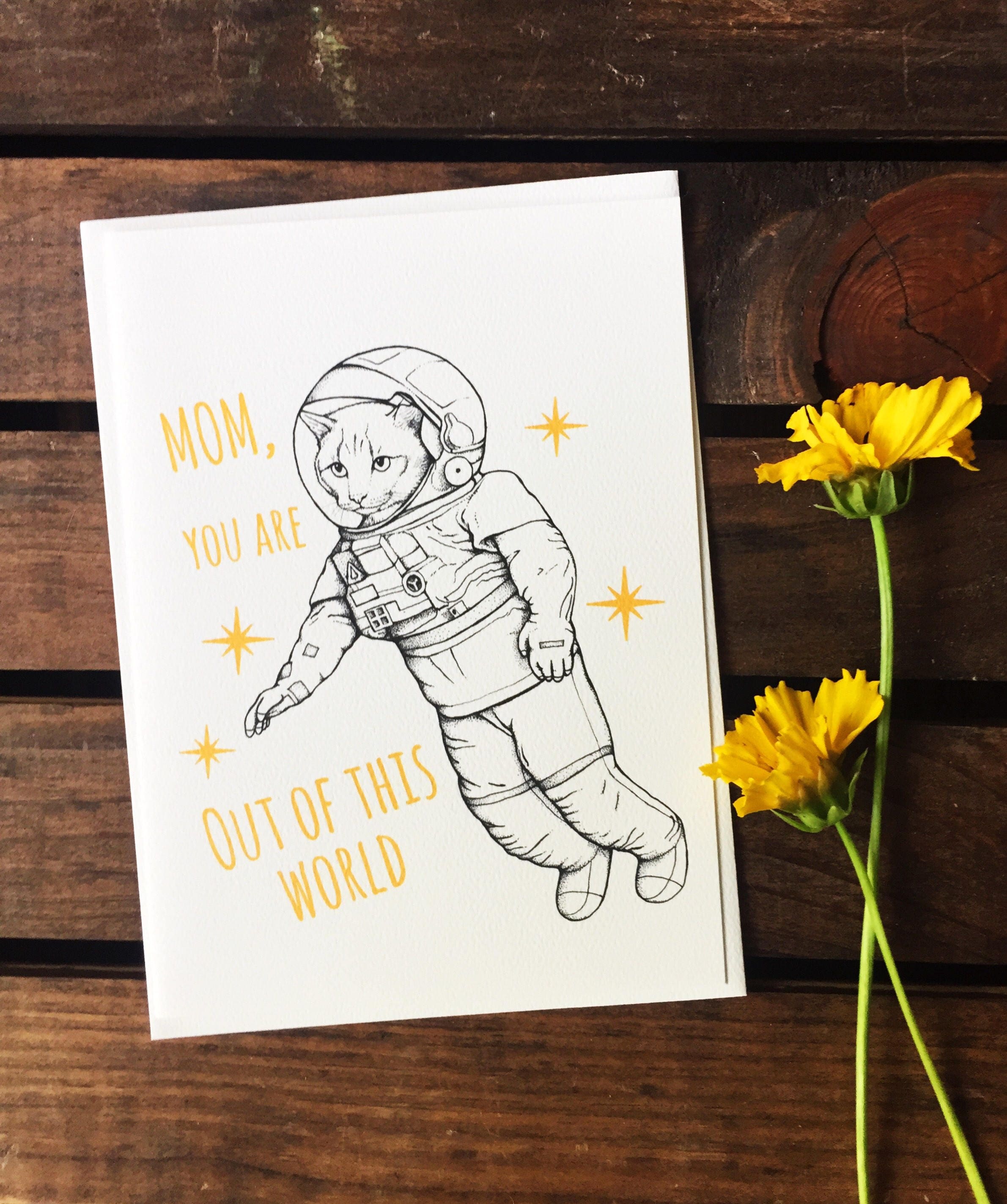 Funny Mothers Day Card - Space Cat - Cat Mothers Day Card - You Are Out ...