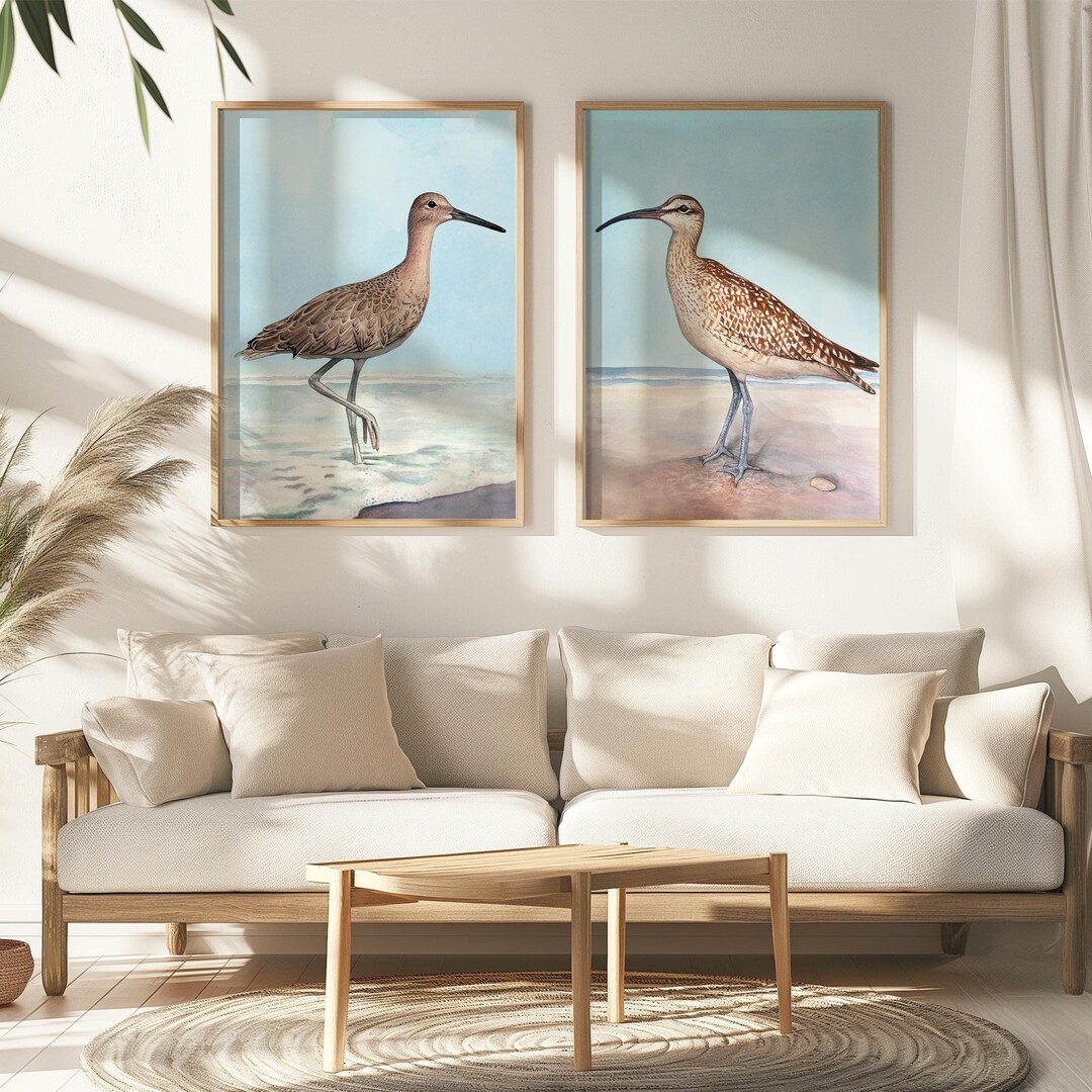 Watercolor Beach Birds Set of 2 Art Prints. Coastal Art Beach House ...