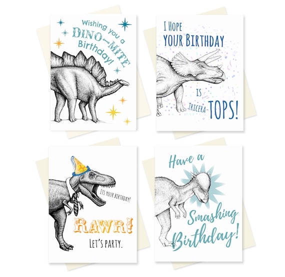 Boys Birthday Card with Birthday Badge Age 4 Pin Badge Birthday Boy Badge Dinosaur Age 4 Birthday Card Ideal Gift Card for Kids Dinosaur Toys Age 4