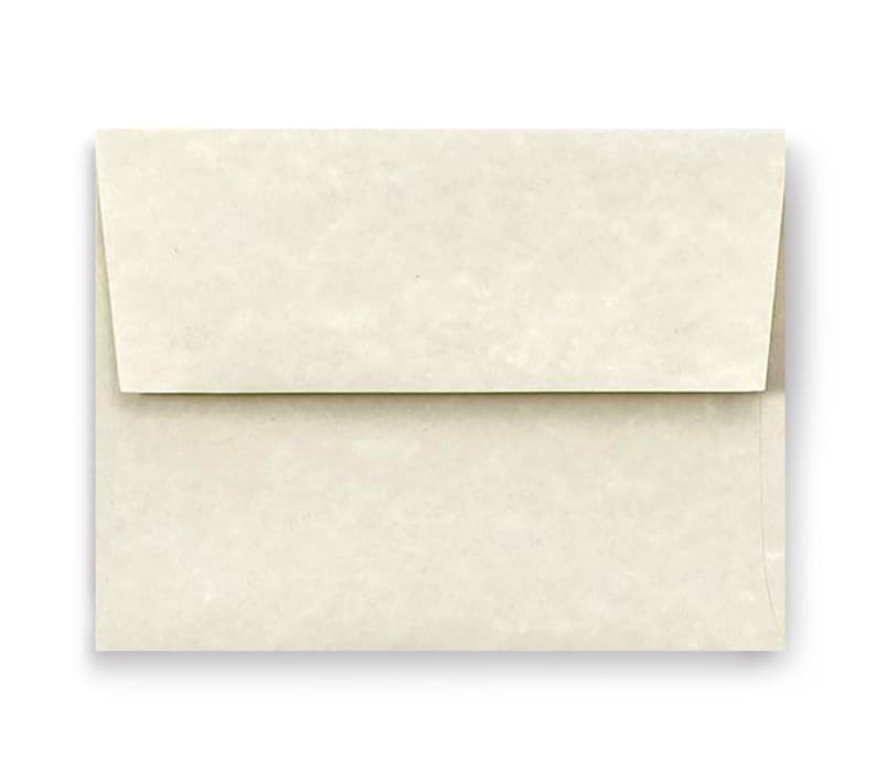 May include: A blank, off-white envelope with a textured surface.