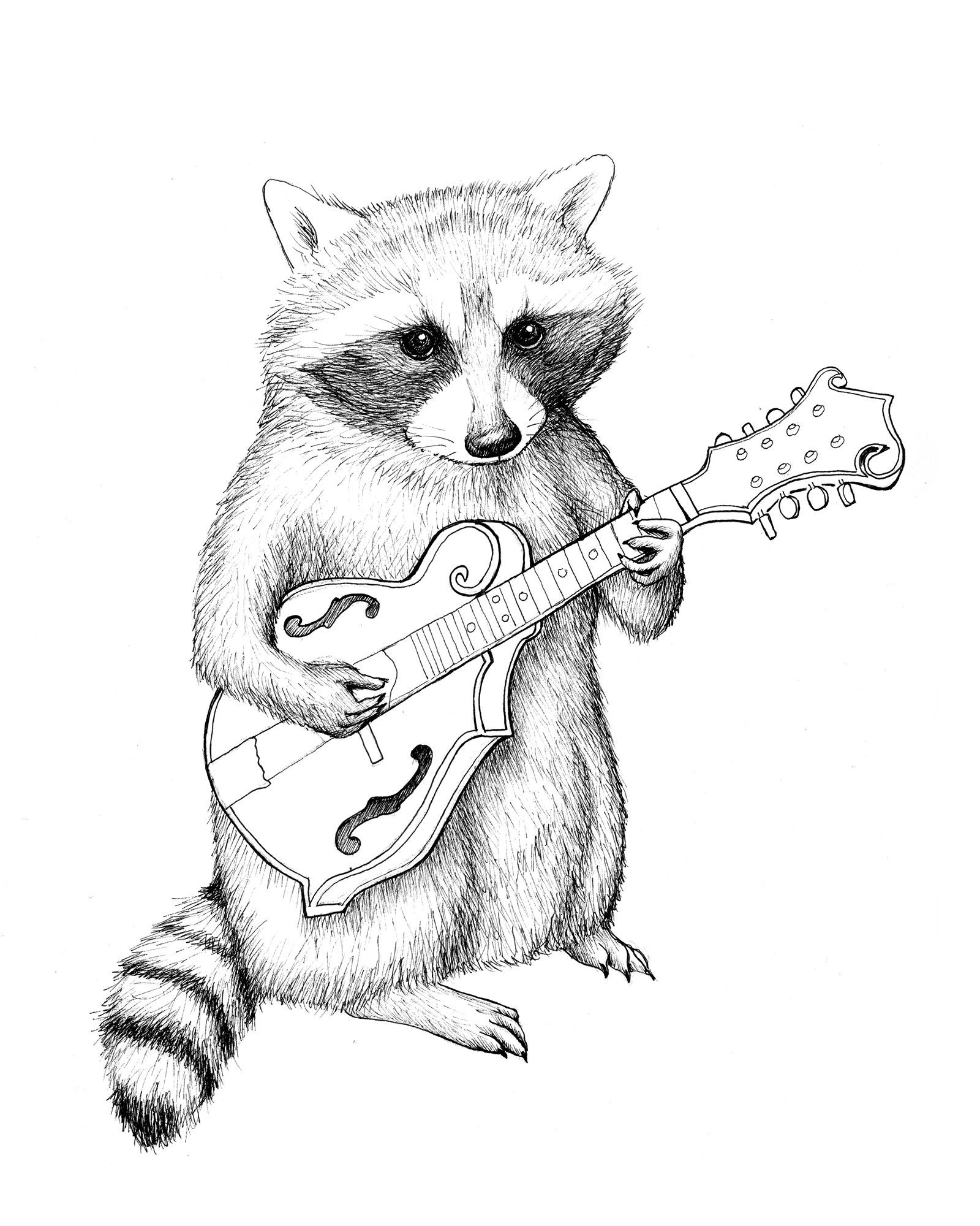Cute Printable Coloring Pages of Bluegrass Musical Animals. Coloring ...