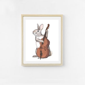 Printable Bluegrass Art Print Set of 5. Cute Animal Prints. Musical ...