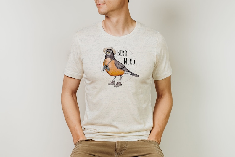 Unisex Bird Nerd Triblend T Shirt. Birding Apparel. Men's / Woman's Tee. Funny T-Shirt. Geeky Birding Shirt. Bird Watcher / Birder Gift. image 3