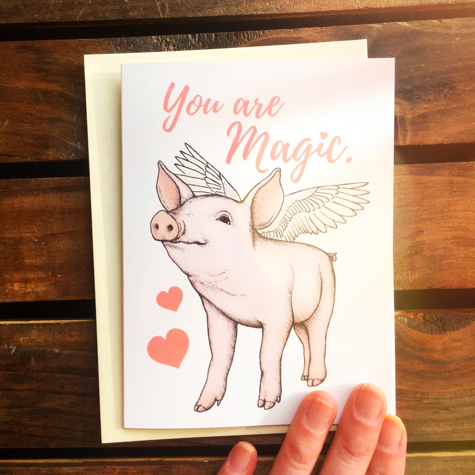 Pig Valentine. Flying Pig. Romance Card. Husband Wife - Etsy