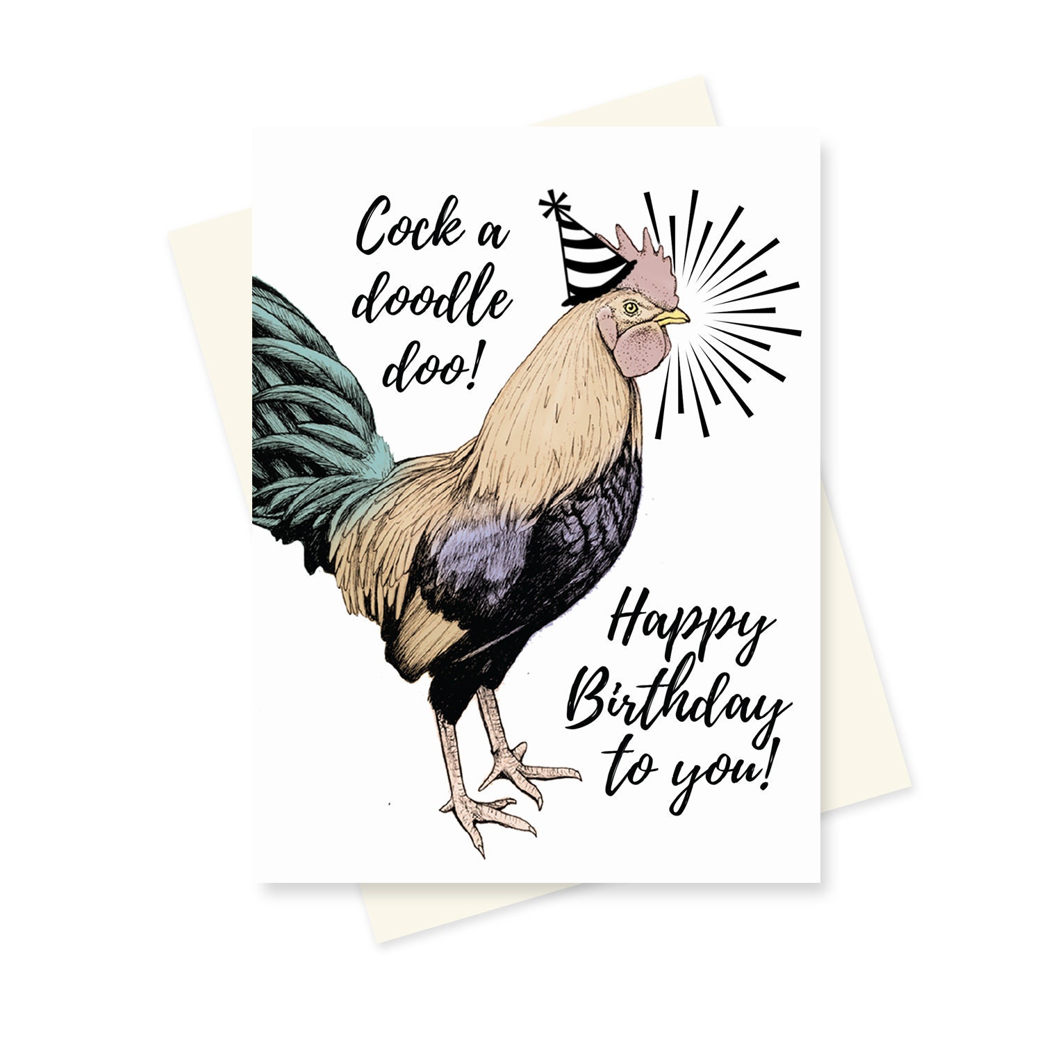 Rooster Birthday Card. Rooster Card photo