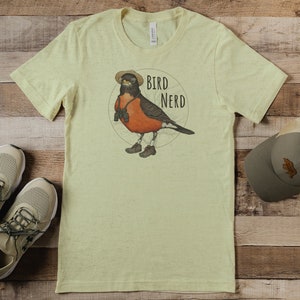 Unisex Bird Nerd Triblend T Shirt. Birding Apparel. Men's / Woman's Tee. Funny T-Shirt. Geeky Birding Shirt. Bird Watcher / Birder Gift. image 2