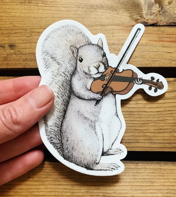 Bluegrass Vinyl Sticker. Squirrel Fiddle Bumper Sticker. | Etsy